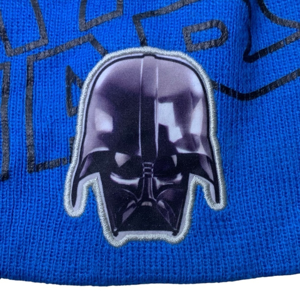 Star Wars Knit Beanie Cap Darth Vader Blue Black Boys Kids Ski Hat Blue One Size - Picture 4 of 13